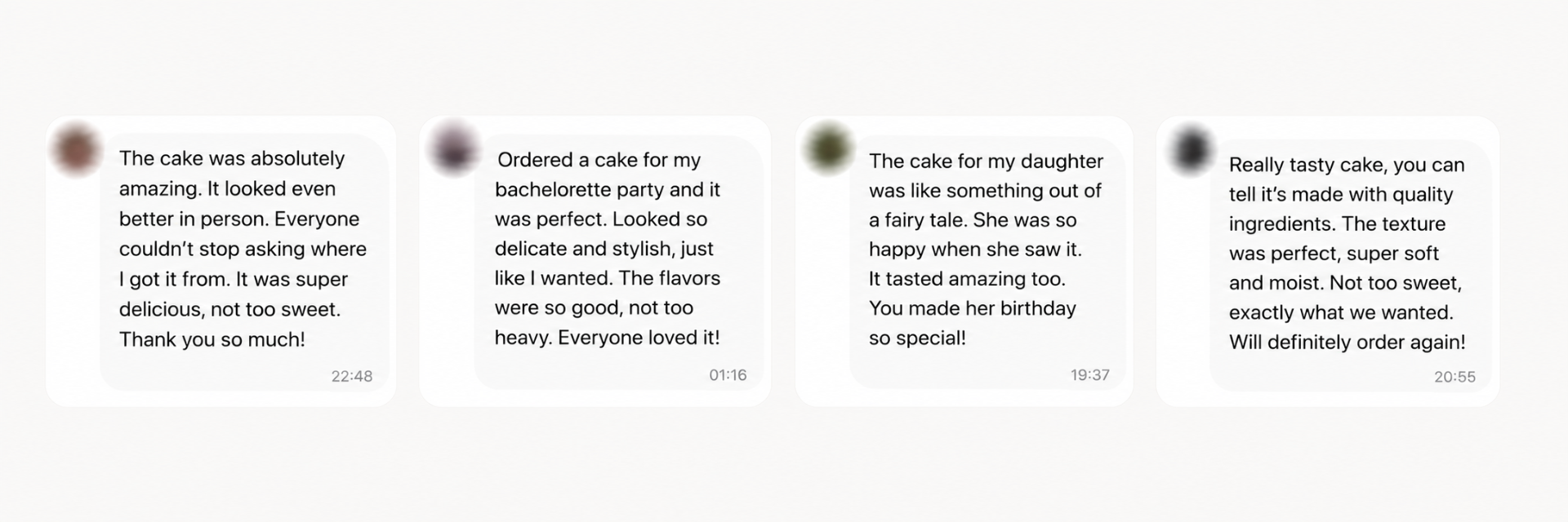Customer review screenshots